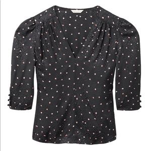 Rebecca Taylor Painted Dot Jacquard Top